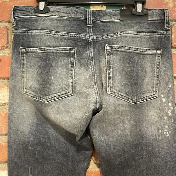 The Kooples distressed painted black slim fit jeans NWT - Picture 5 of 9